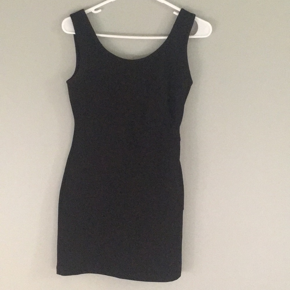 Black rubbed banded style bodycon dress